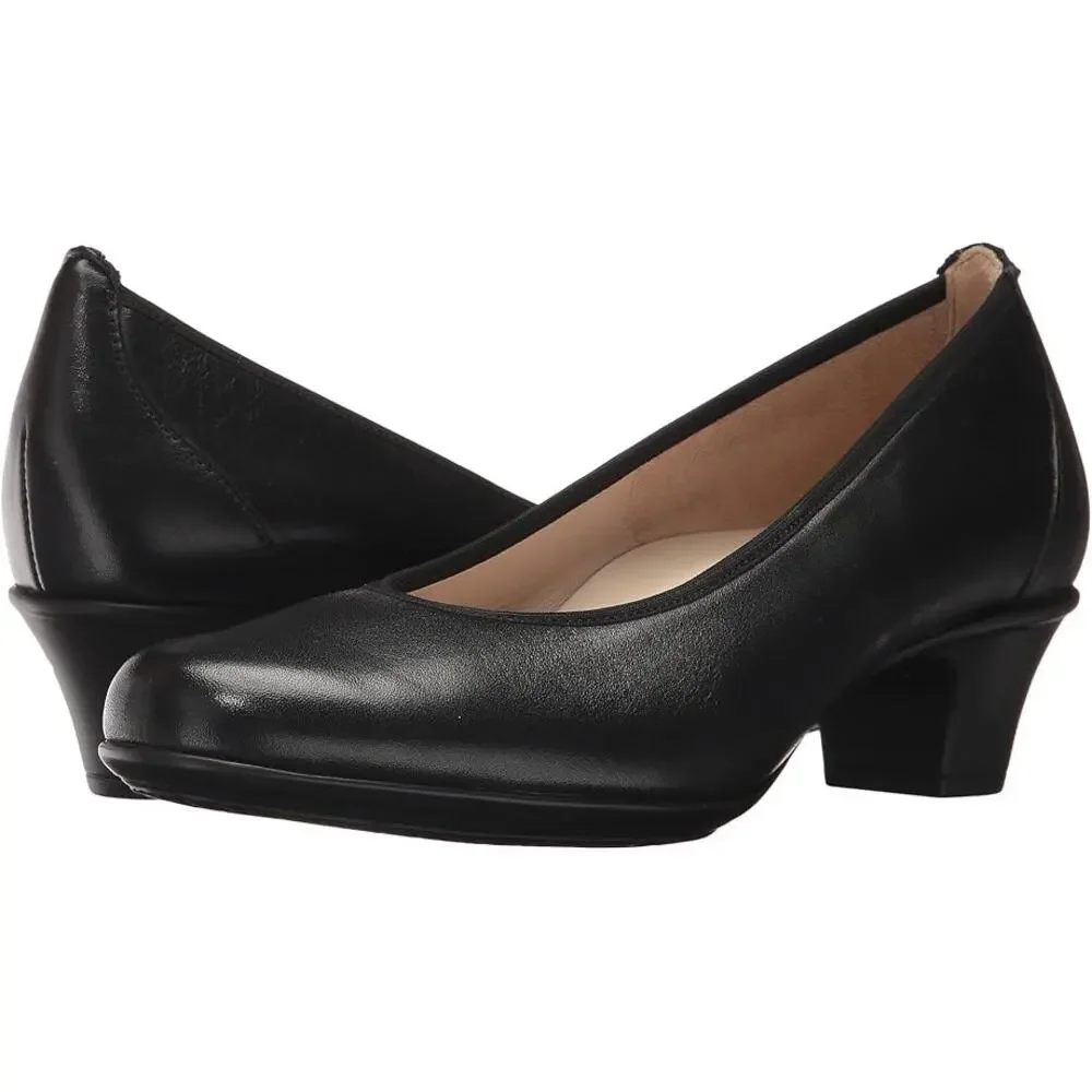 SAS Womens Milano Comfort Pumps US 10 WW Black Leather EUC - Picture 1 of 13